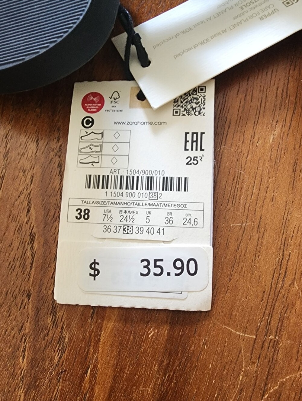 Zara Home Flat Sandals Size 7.5 - Picture 5 of 5